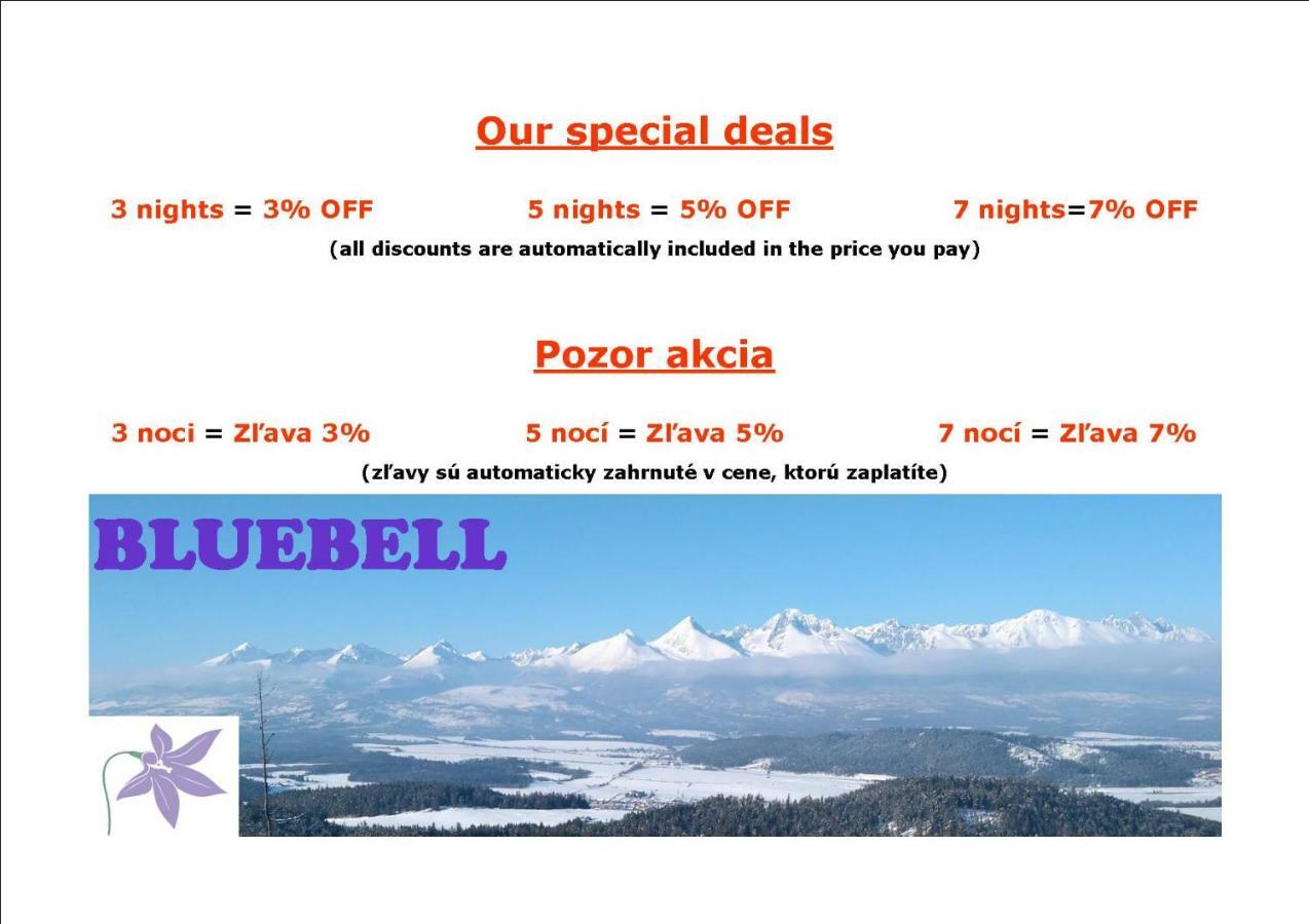 Bluebell Apartment Mengusovce ภายนอก รูปภาพ